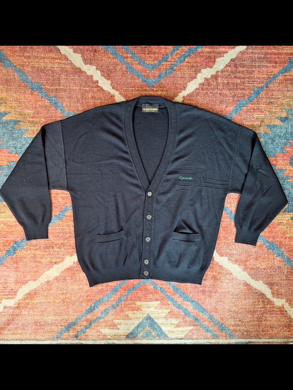 Vintage Il Granchio Italy Wool Blend Knit Cardigan Sweater Men's L/XL